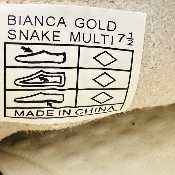 Vintage Havana Shoes Womens 7.5 White Gold Snake Print Star Low Top Sneakers - Picture 12 of 13